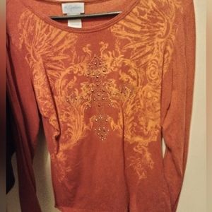 KJordan long sleeve shirt with sparkle and cross